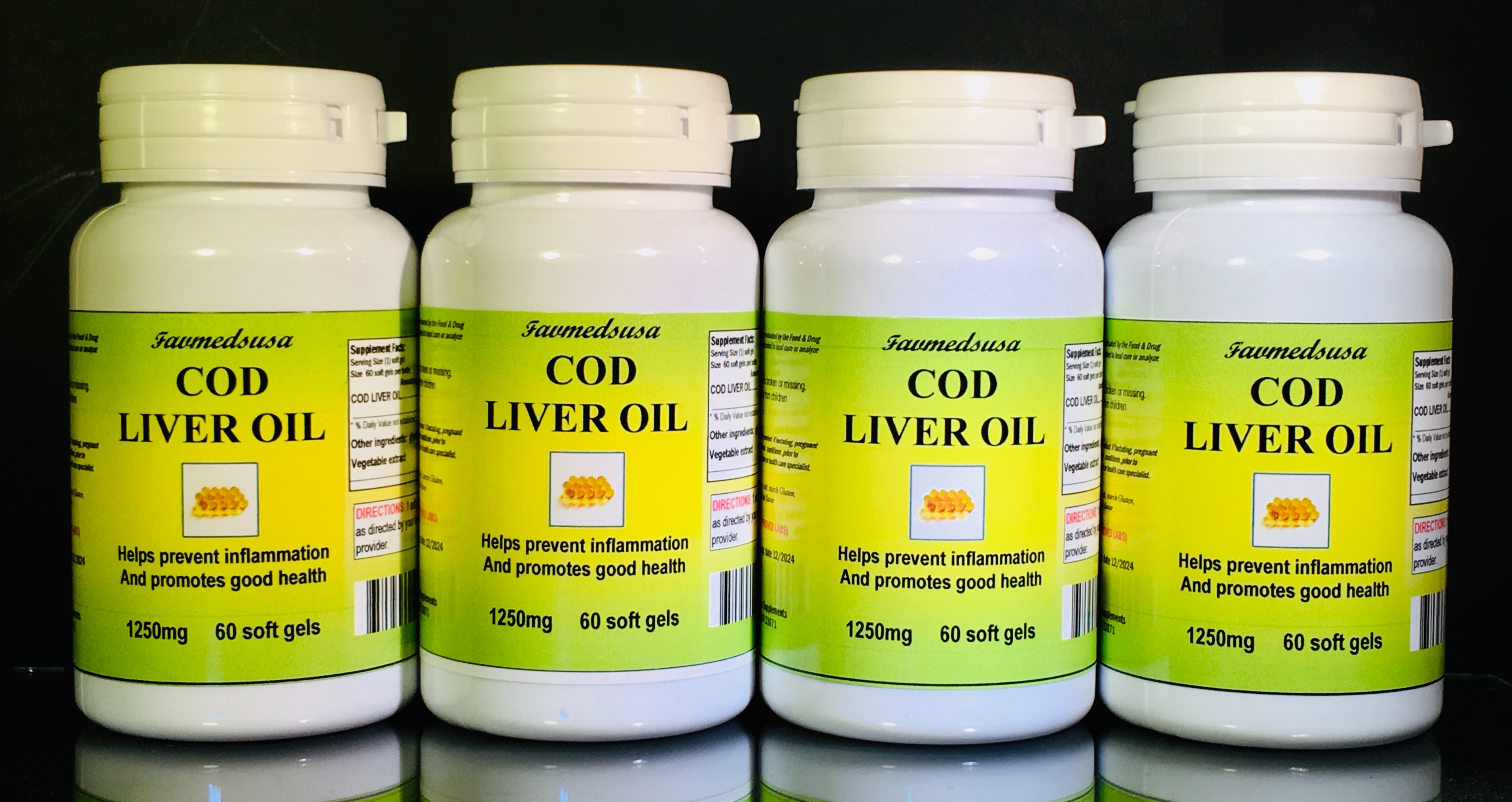 Cod Liver Oil 1250mg -  240 (4x60) soft gels